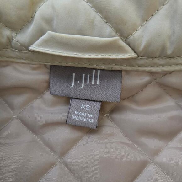 J. Jill Sleeveless Puffer Vest Women Size XS Cream Pockets Fall Neutral Preppy - Picture 3 of 10